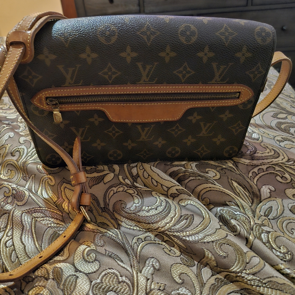 Louis Vuitton Monogram Canvas Bag with Brown Interior